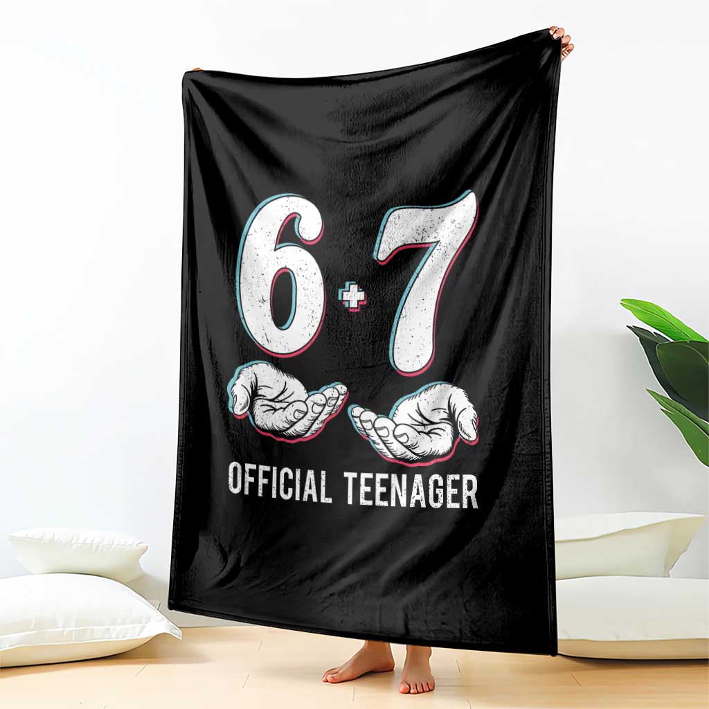 Funny 67 13th Birthday Throw Blanket 6 7 Thirteen Year Old Official Teenager Hands - Wonder Print Shop