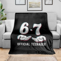 Funny 67 13th Birthday Throw Blanket 6 7 Thirteen Year Old Official Teenager Hands - Wonder Print Shop