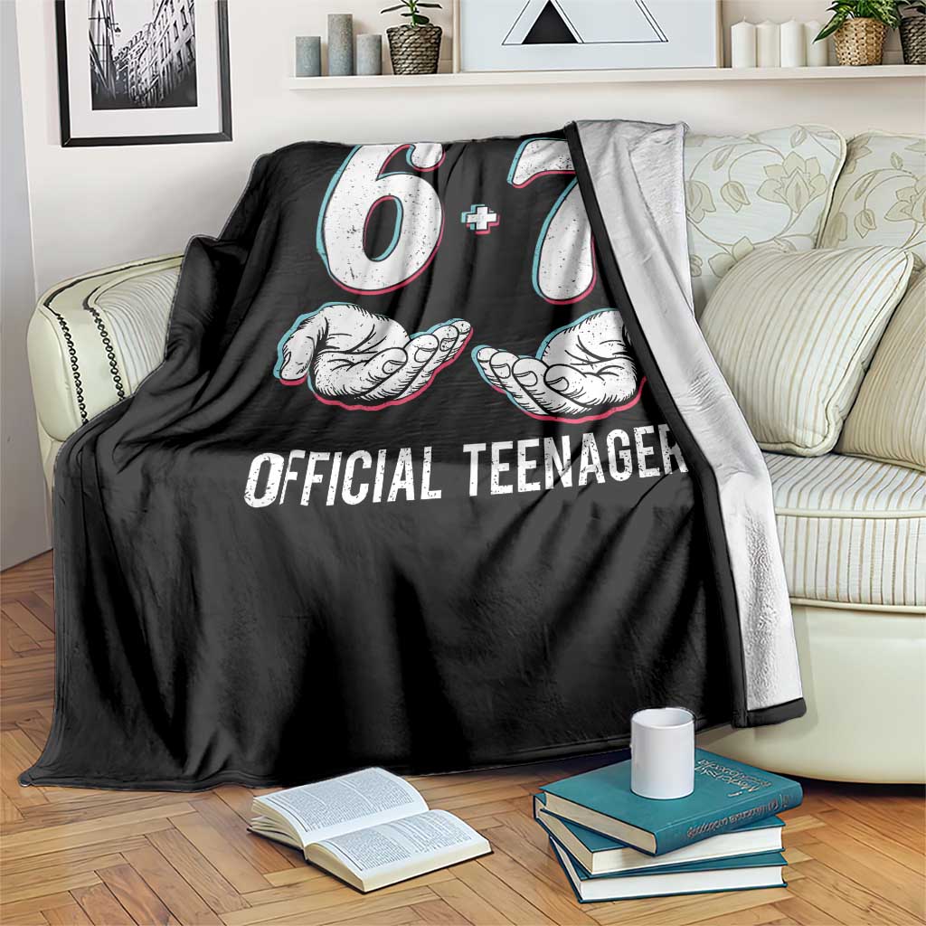 Funny 67 13th Birthday Throw Blanket 6 7 Thirteen Year Old Official Teenager Hands - Wonder Print Shop