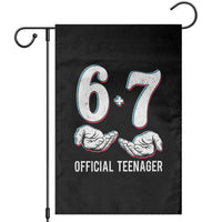 Funny 67 13th Birthday Garden Flag 6 7 Thirteen Year Old Official Teenager Hands - Wonder Print Shop