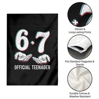 Funny 67 13th Birthday Garden Flag 6 7 Thirteen Year Old Official Teenager Hands - Wonder Print Shop