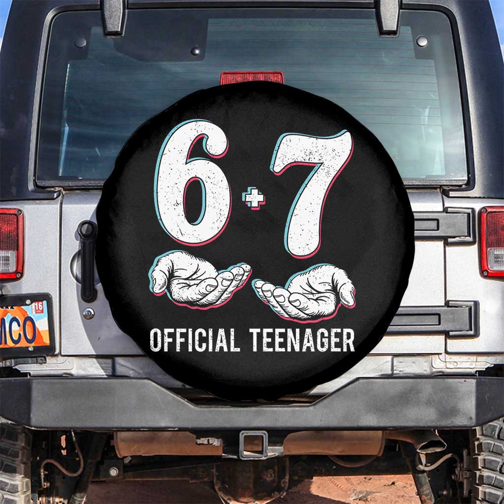 Funny 67 13th Birthday Spare Tire Cover 6 7 Thirteen Year Old Official Teenager Hands - Wonder Print Shop