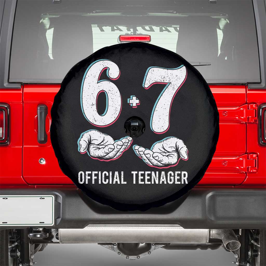 Funny 67 13th Birthday Spare Tire Cover 6 7 Thirteen Year Old Official Teenager Hands - Wonder Print Shop