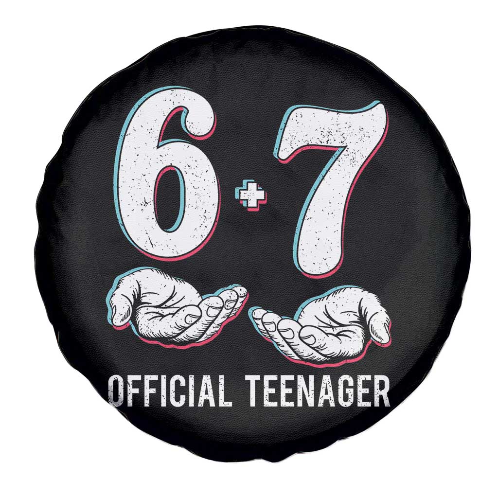 Funny 67 13th Birthday Spare Tire Cover 6 7 Thirteen Year Old Official Teenager Hands - Wonder Print Shop