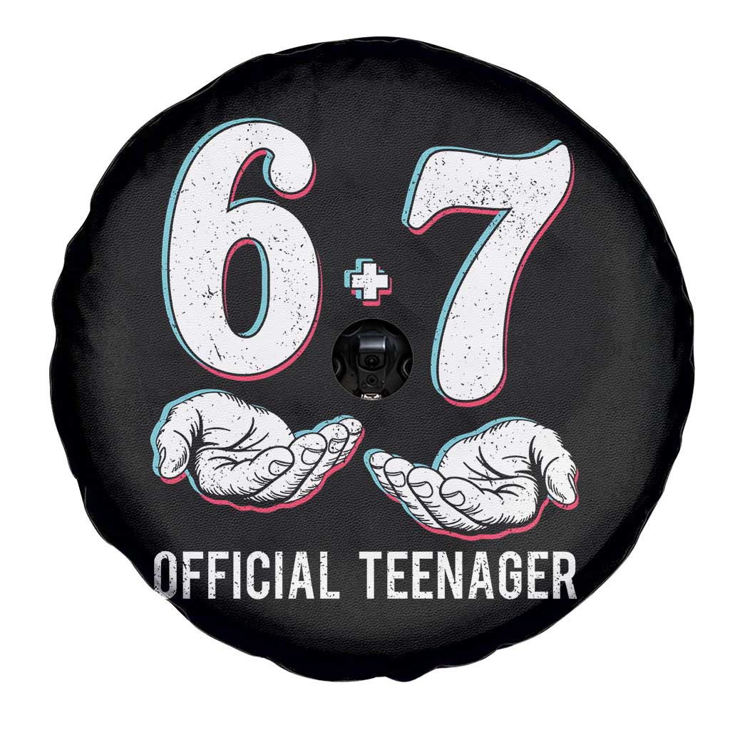 Funny 67 13th Birthday Spare Tire Cover 6 7 Thirteen Year Old Official Teenager Hands - Wonder Print Shop