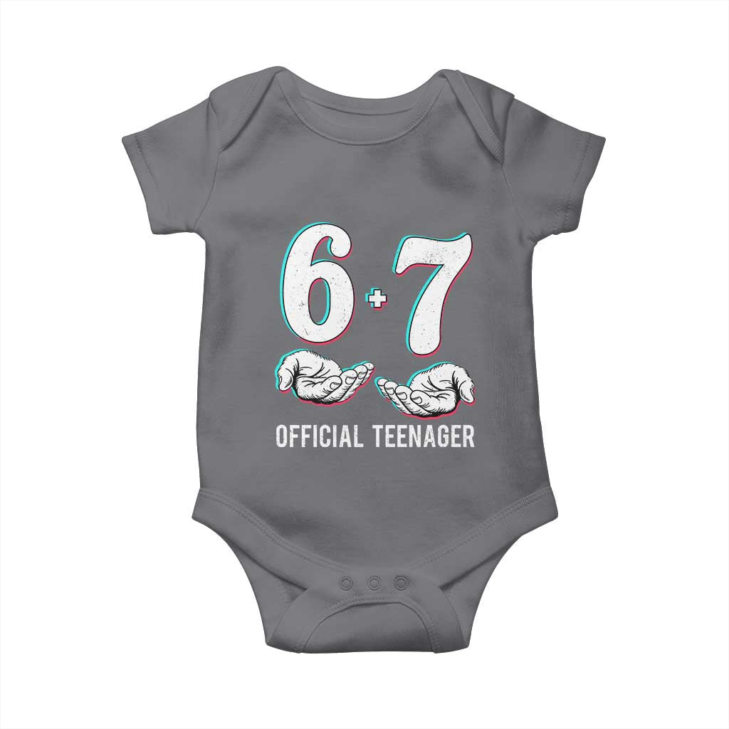 Funny 67 13th Birthday Baby Onesie 6 7 Thirteen Year Old Official Teenager Hands - Wonder Print Shop