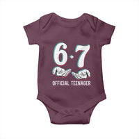 Funny 67 13th Birthday Baby Onesie 6 7 Thirteen Year Old Official Teenager Hands - Wonder Print Shop