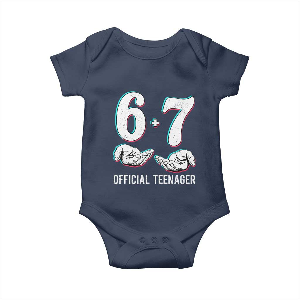 Funny 67 13th Birthday Baby Onesie 6 7 Thirteen Year Old Official Teenager Hands - Wonder Print Shop