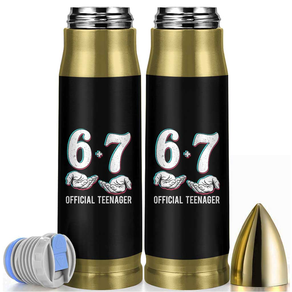 Funny 67 13th Birthday Bullet Tumbler 6 7 Thirteen Year Old Official Teenager Hands - Wonder Print Shop