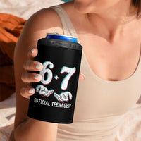 Funny 67 13th Birthday 4 in 1 Can Cooler Tumbler 6 7 Thirteen Year Old Official Teenager Hands - Wonder Print Shop