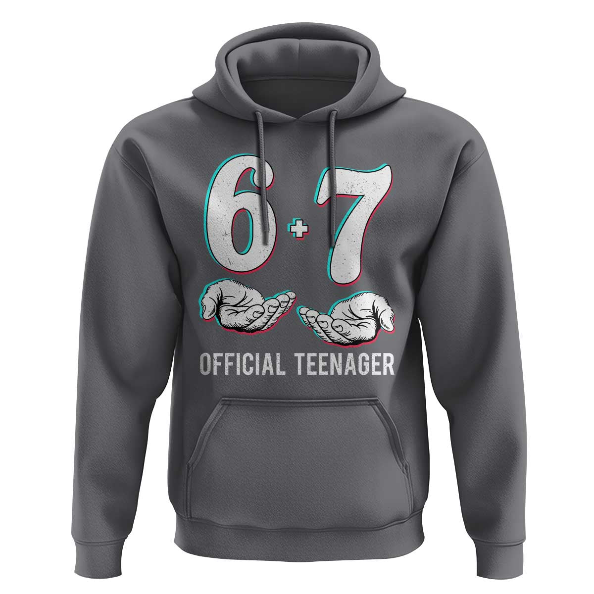 Funny 67 13th Birthday Hoodie 6 7 Thirteen Year Old Official Teenager Hands - Wonder Print Shop