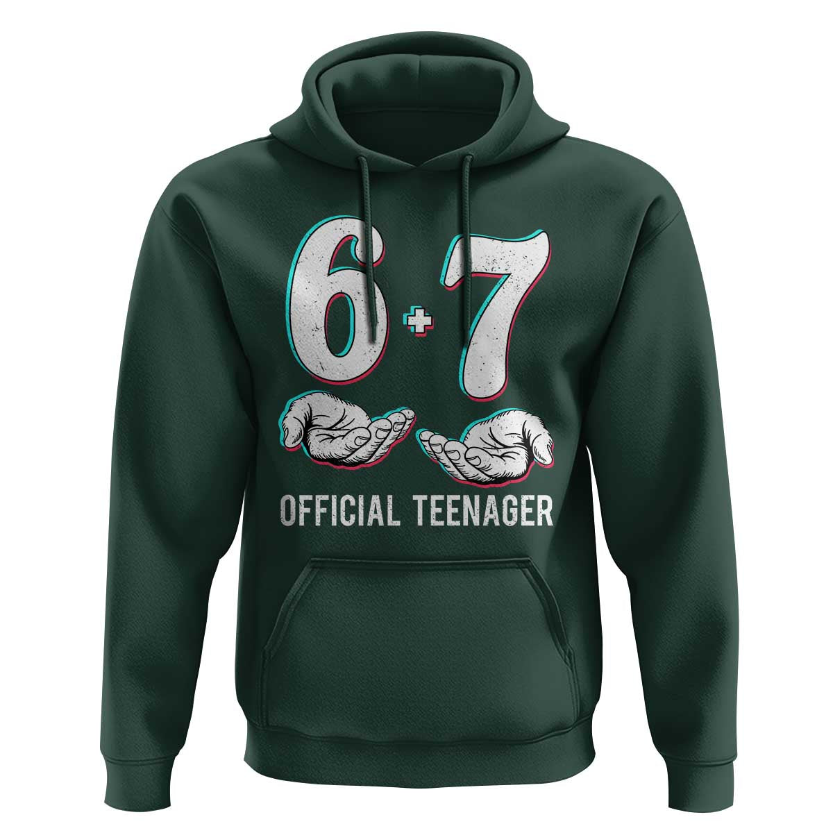 Funny 67 13th Birthday Hoodie 6 7 Thirteen Year Old Official Teenager Hands - Wonder Print Shop