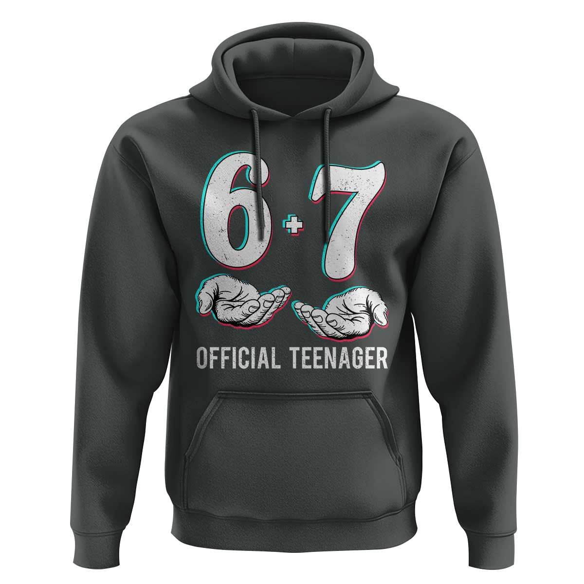 Funny 67 13th Birthday Hoodie 6 7 Thirteen Year Old Official Teenager Hands - Wonder Print Shop