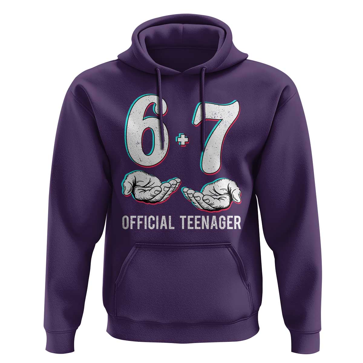 Funny 67 13th Birthday Hoodie 6 7 Thirteen Year Old Official Teenager Hands - Wonder Print Shop