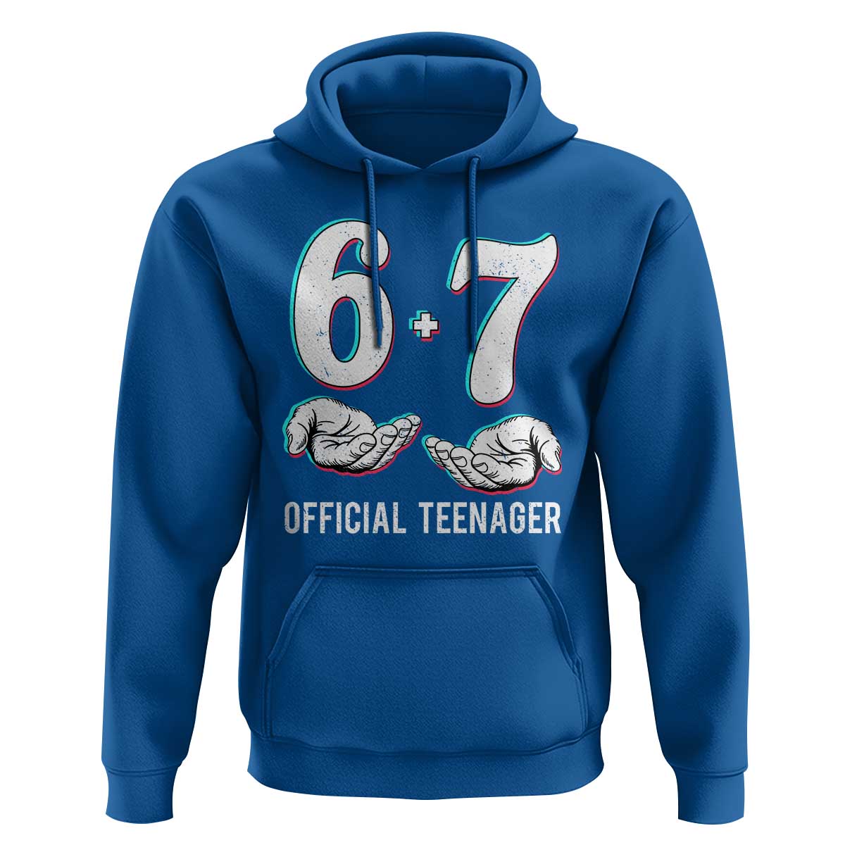 Funny 67 13th Birthday Hoodie 6 7 Thirteen Year Old Official Teenager Hands - Wonder Print Shop