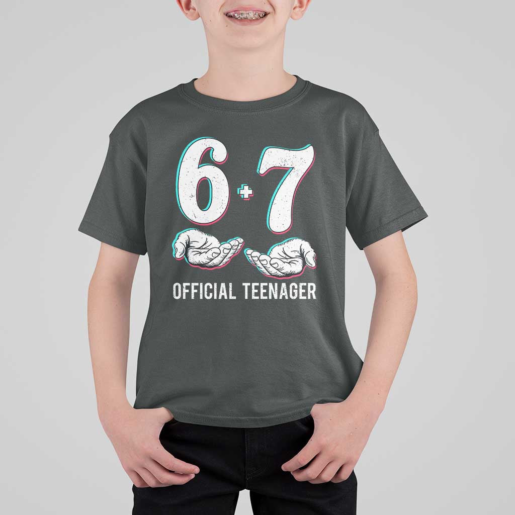 Funny 67 13th Birthday T Shirt For Kid 6 7 Thirteen Year Old Official Teenager Hands - Wonder Print Shop