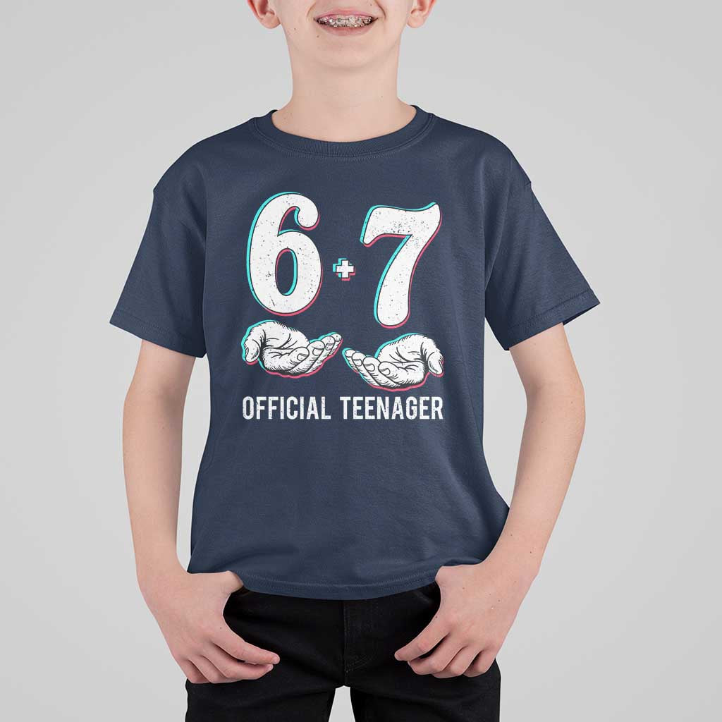 Funny 67 13th Birthday T Shirt For Kid 6 7 Thirteen Year Old Official Teenager Hands - Wonder Print Shop