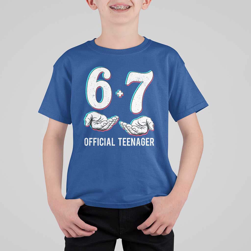 Funny 67 13th Birthday T Shirt For Kid 6 7 Thirteen Year Old Official Teenager Hands - Wonder Print Shop
