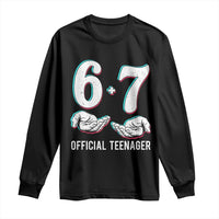 Funny 67 13th Birthday Long Sleeve Shirt 6 7 Thirteen Year Old Official Teenager Hands - Wonder Print Shop