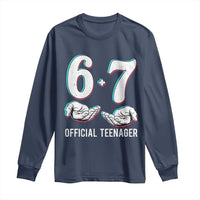 Funny 67 13th Birthday Long Sleeve Shirt 6 7 Thirteen Year Old Official Teenager Hands - Wonder Print Shop