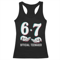 Funny 67 13th Birthday Racerback Tank Top 6 7 Thirteen Year Old Official Teenager Hands - Wonder Print Shop