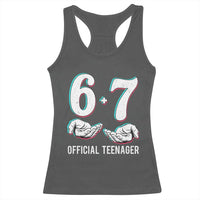 Funny 67 13th Birthday Racerback Tank Top 6 7 Thirteen Year Old Official Teenager Hands - Wonder Print Shop