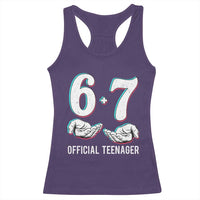 Funny 67 13th Birthday Racerback Tank Top 6 7 Thirteen Year Old Official Teenager Hands - Wonder Print Shop