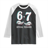 Funny 67 13th Birthday Raglan Shirt 6 7 Thirteen Year Old Official Teenager Hands - Wonder Print Shop
