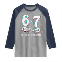 Funny 67 13th Birthday Raglan Shirt 6 7 Thirteen Year Old Official Teenager Hands - Wonder Print Shop