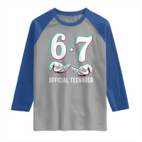 Funny 67 13th Birthday Raglan Shirt 6 7 Thirteen Year Old Official Teenager Hands - Wonder Print Shop