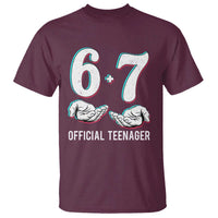 Funny 67 13th Birthday T Shirt 6 7 Thirteen Year Old Official Teenager Hands - Wonder Print Shop