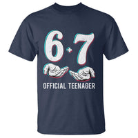 Funny 67 13th Birthday T Shirt 6 7 Thirteen Year Old Official Teenager Hands - Wonder Print Shop
