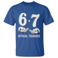 Funny 67 13th Birthday T Shirt 6 7 Thirteen Year Old Official Teenager Hands - Wonder Print Shop