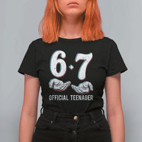 Funny 67 13th Birthday T Shirt For Women 6 7 Thirteen Year Old Official Teenager Hands - Wonder Print Shop