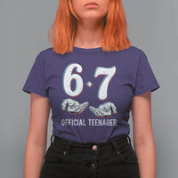Funny 67 13th Birthday T Shirt For Women 6 7 Thirteen Year Old Official Teenager Hands - Wonder Print Shop