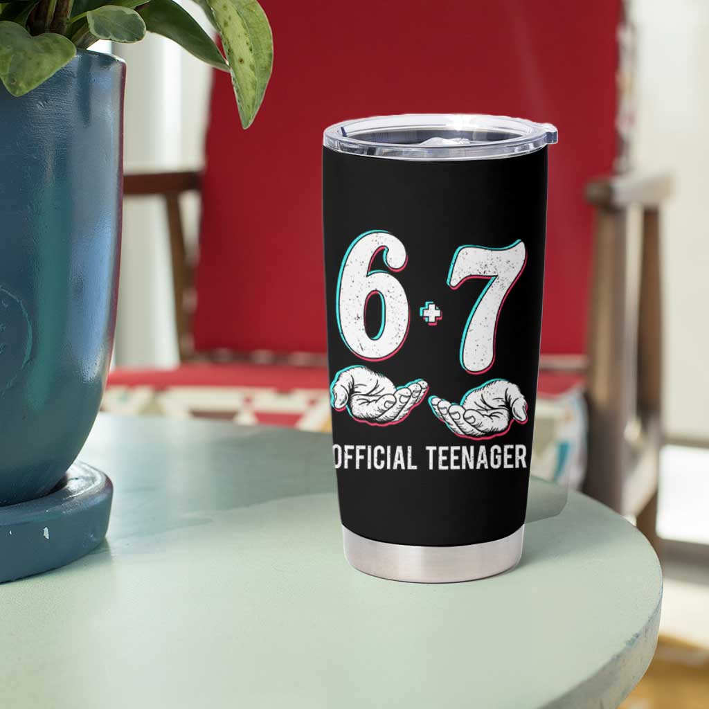 Funny 67 13th Birthday Tumbler Cup 6 7 Thirteen Year Old Official Teenager Hands - Wonder Print Shop