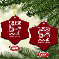 Funny 67 13th Birthday Ceramic Ornament Thirteen Official Teenager Six Seven Meme Groovy Checkered - Wonder Print Shop
