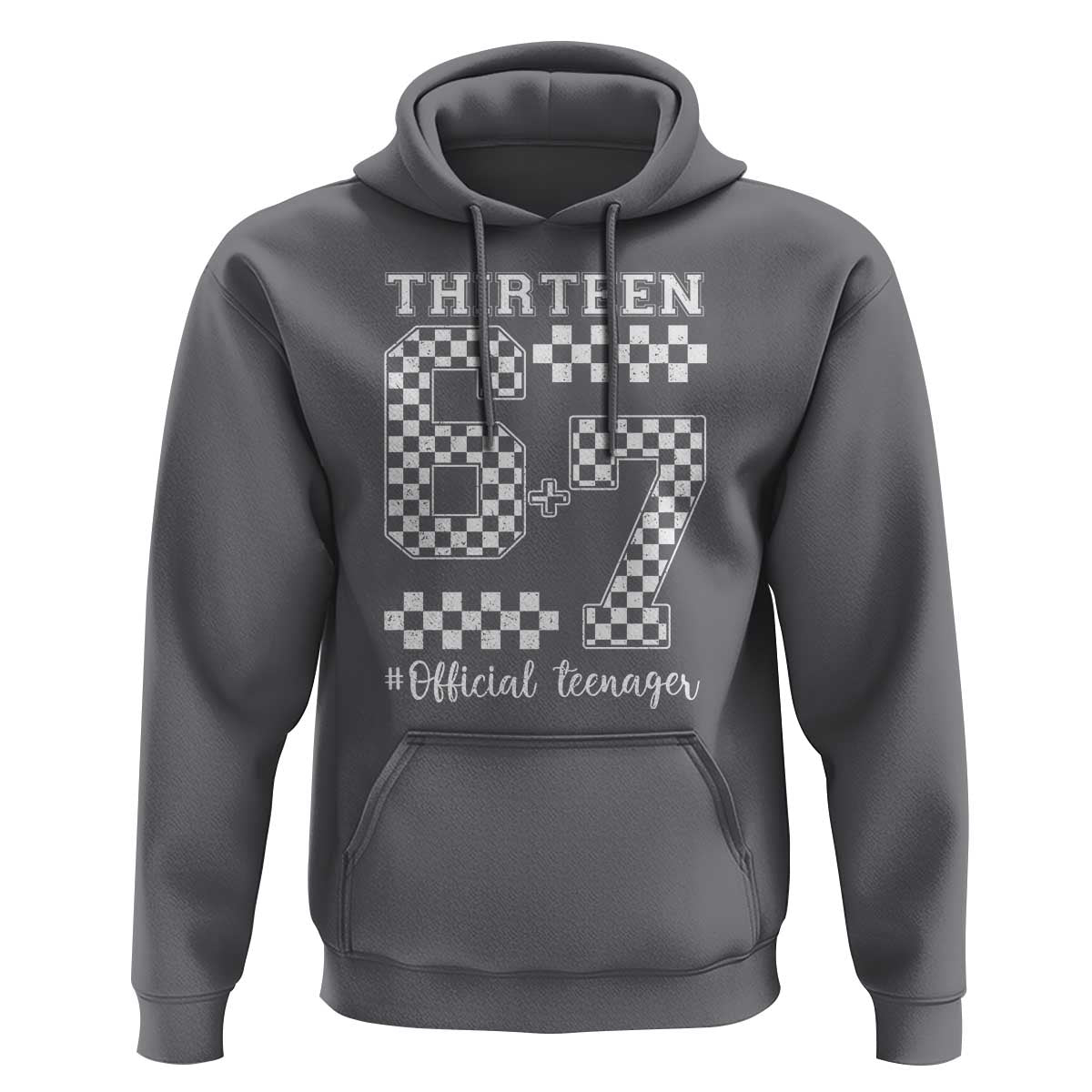 Funny 67 13th Birthday Hoodie Thirteen Official Teenager Six Seven Meme Groovy Checkered - Wonder Print Shop