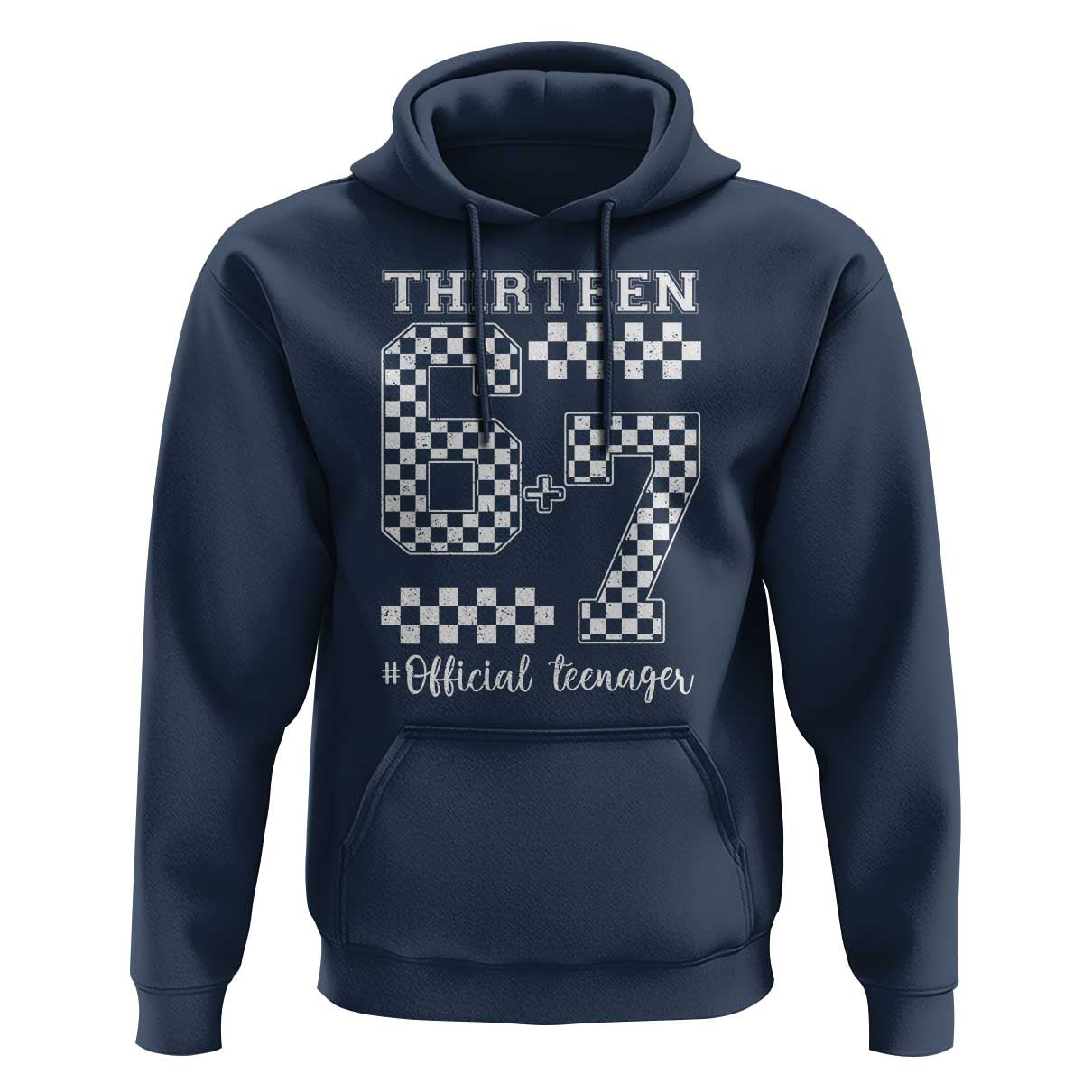 Funny 67 13th Birthday Hoodie Thirteen Official Teenager Six Seven Meme Groovy Checkered - Wonder Print Shop