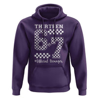 Funny 67 13th Birthday Hoodie Thirteen Official Teenager Six Seven Meme Groovy Checkered - Wonder Print Shop