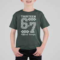 Funny 67 13th Birthday T Shirt For Kid Thirteen Official Teenager Six Seven Meme Groovy Checkered - Wonder Print Shop