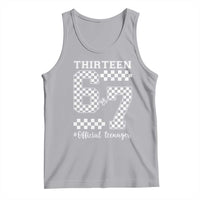 Funny 67 13th Birthday Tank Top Thirteen Official Teenager Six Seven Meme Groovy Checkered - Wonder Print Shop