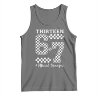 Funny 67 13th Birthday Tank Top Thirteen Official Teenager Six Seven Meme Groovy Checkered - Wonder Print Shop