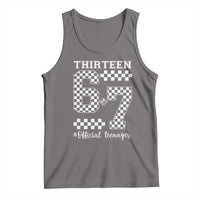 Funny 67 13th Birthday Tank Top Thirteen Official Teenager Six Seven Meme Groovy Checkered - Wonder Print Shop