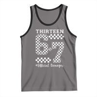 Funny 67 13th Birthday Tank Top Thirteen Official Teenager Six Seven Meme Groovy Checkered - Wonder Print Shop