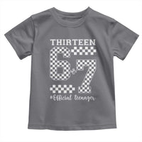 Funny 67 13th Birthday Toddler T Shirt Thirteen Official Teenager Six Seven Meme Groovy Checkered - Wonder Print Shop