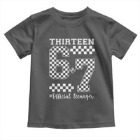 Funny 67 13th Birthday Toddler T Shirt Thirteen Official Teenager Six Seven Meme Groovy Checkered - Wonder Print Shop