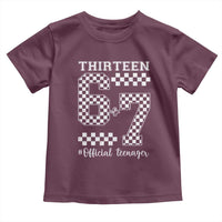 Funny 67 13th Birthday Toddler T Shirt Thirteen Official Teenager Six Seven Meme Groovy Checkered - Wonder Print Shop