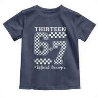 Funny 67 13th Birthday Toddler T Shirt Thirteen Official Teenager Six Seven Meme Groovy Checkered - Wonder Print Shop