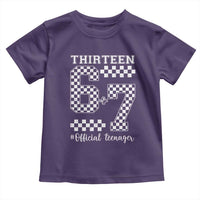 Funny 67 13th Birthday Toddler T Shirt Thirteen Official Teenager Six Seven Meme Groovy Checkered - Wonder Print Shop